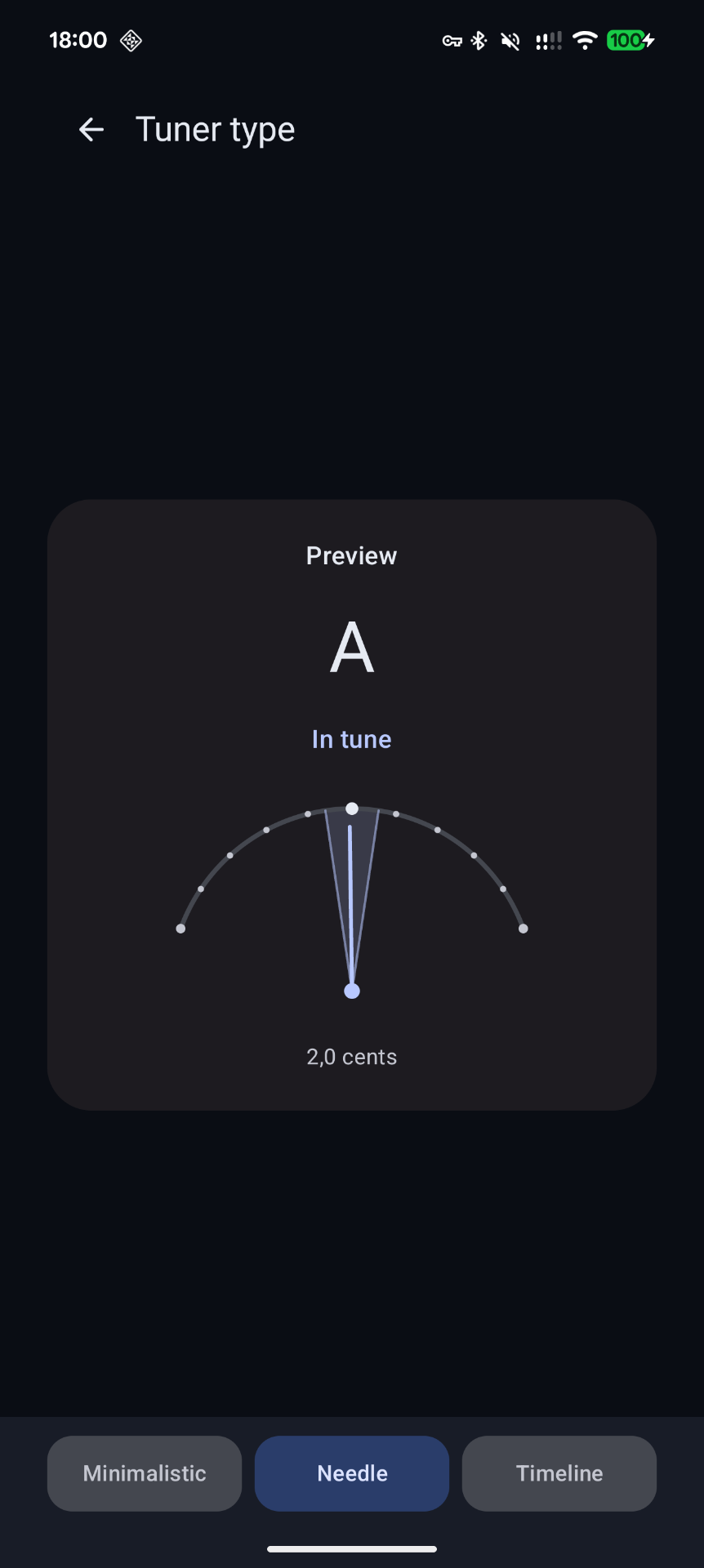 Needle tuner type preview